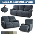 1/2/3 Seater Split Recliner Sofa Cover Jacquard Strench Chair Covers with Side Pocket Removable Armchair Slipcover for Home