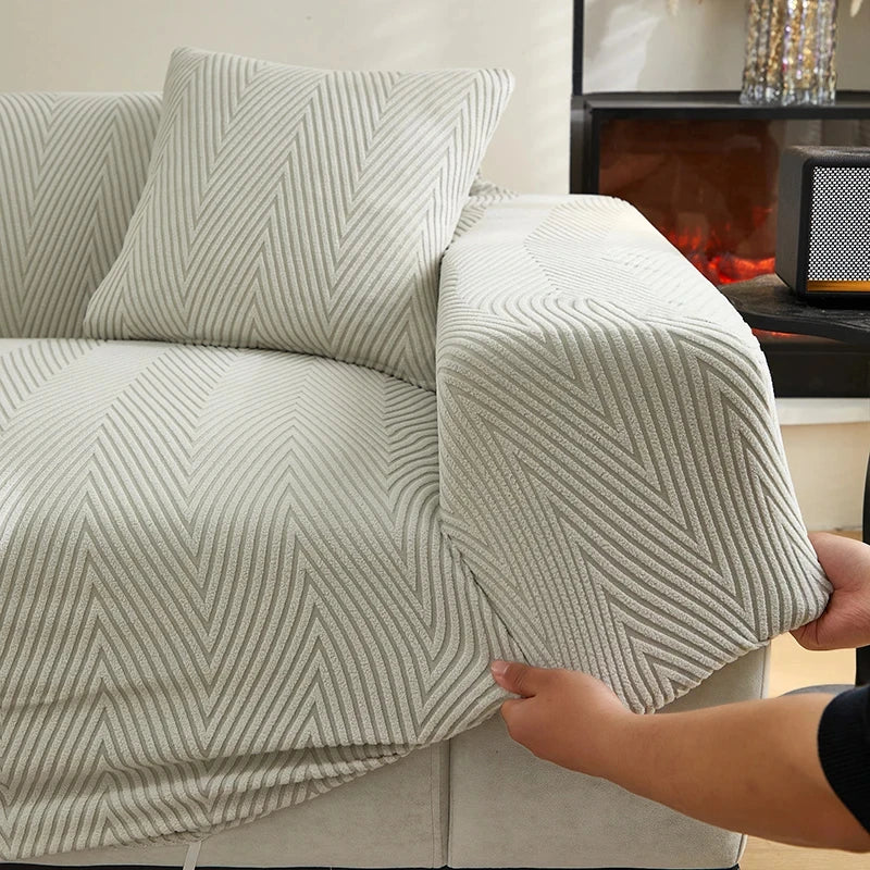 Jacquard Couch Cover Solid Color Durable Sofa Slipcover Furniture ...