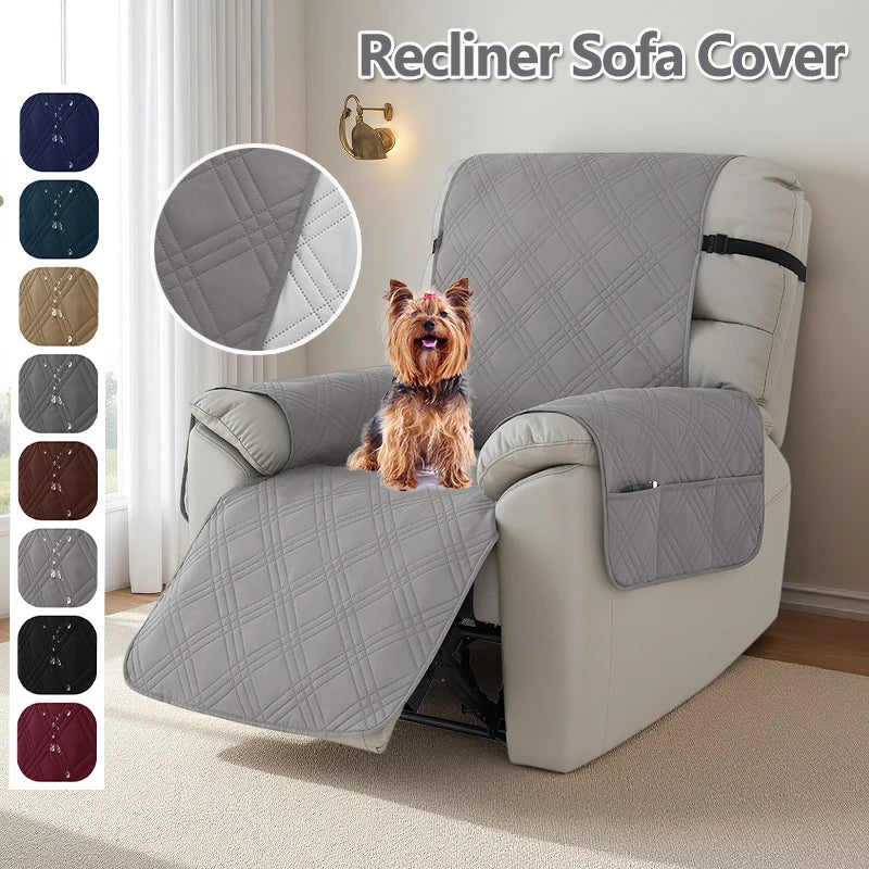 Quilted Recliner Sofa Cover Waterproof Armchairs Slipcover for For Kids Pets Dogs Accent Armchair Couch Cover for Hotel Home
