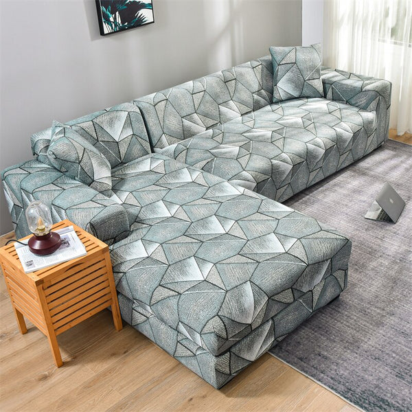 Sectional Couch Covers Printed L-Shaped Sofa Covers Stretch Couch Slipcover for Living Room Copridivano 1/2/3/4 Seater