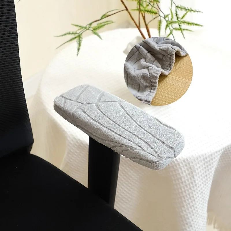 Office Chair Armrest Cover Removable Elastic Computer Chair Arm Covers Jacquard Chair Armrest Protector Slipcover 1 Pair