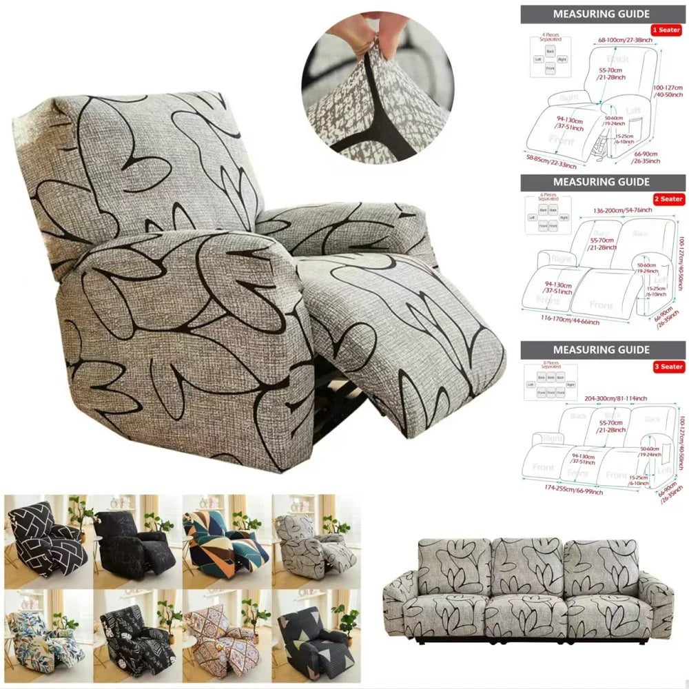 Elastic Recliner Chair Cover Printed Slipcover Chair Sofa Protector Relax Armchair Stretch Couch Covers For Living Room