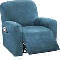 Luxury Velvet Stretch Recliner Couch Covers 4-Pieces Style Recliner Slipcover Non Slip Form Fitted Thick Soft Washable