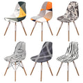 Shell Chair Seat Cover Printed Washable Chair Cover Short Back Seat Covers Home Hotel Soft Slipcover Anti-Dust