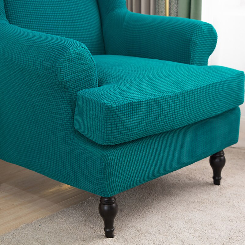 Sloping Arm King Back Chair Cover Elastic Armchair Wingback Wing Sofa