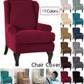 Sloping Arm King Back Chair Cover Elastic Armchair Wingback Wing Sofa Back Chair Tiger Stool Cover Stretch Protector