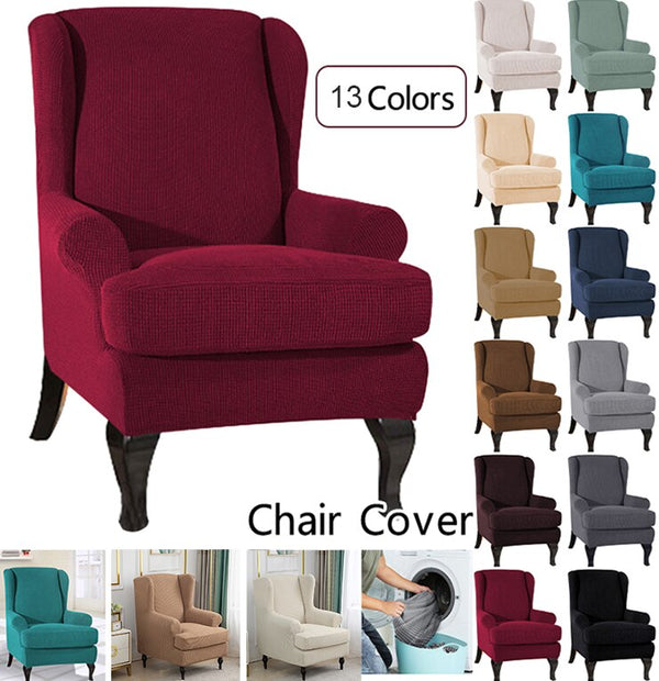 Sloping Arm King Back Chair Cover Elastic Armchair Wingback Wing Sofa Back Chair Tiger Stool Cover Stretch Protector