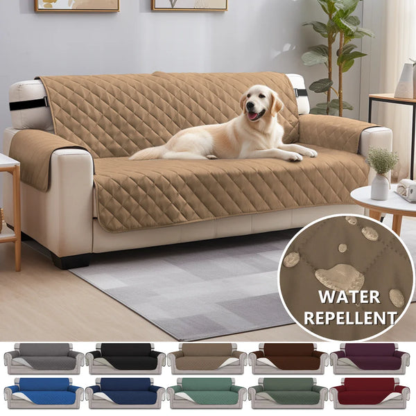 Waterproof Sofa Slipcovers 1/2/3/4 Seater Sofa Covers Non Slip Cover for Kids Pets Washable Sofa Protector with Elastic Strap