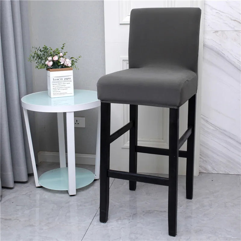Solid Color Bar Solid Color Bar Stool Cover for Cafe Dining Room Stretch Printed Low B ...