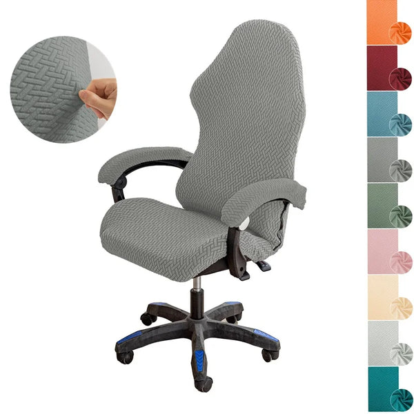 Solid Color Gaming Chair Cover Stretch Jacquard  Armchair Slipcovers Stretch Computer Office Seat Chair Covers