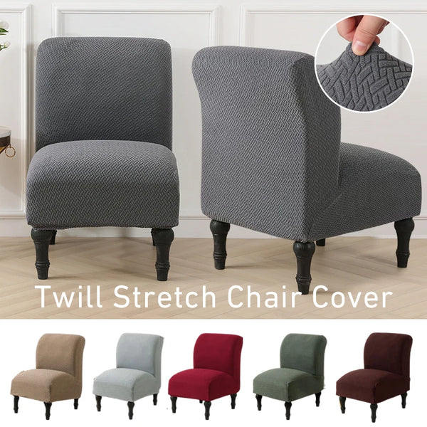 Solid Color Jacquard Fabric Spandex Armless Accent Chair Cover Single Sofa Slipcover Nordic Accent Stretch Chairs Cover Chair Protector