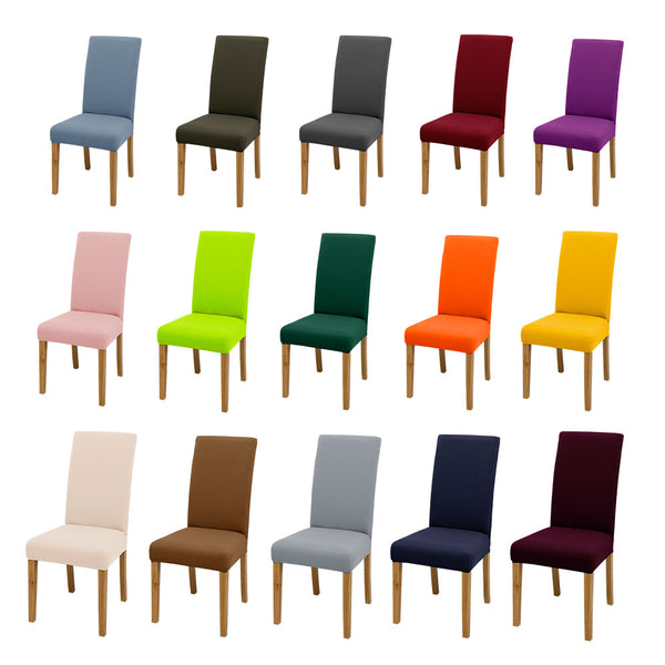 Solid Colors Chair Cover Chair Seat Restaurant Weddings Banquet Hotel Elastic Flexible Stretch Spandex Chair Cover Dining Room