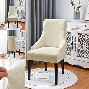Solid Sloping Dining Chair Cover