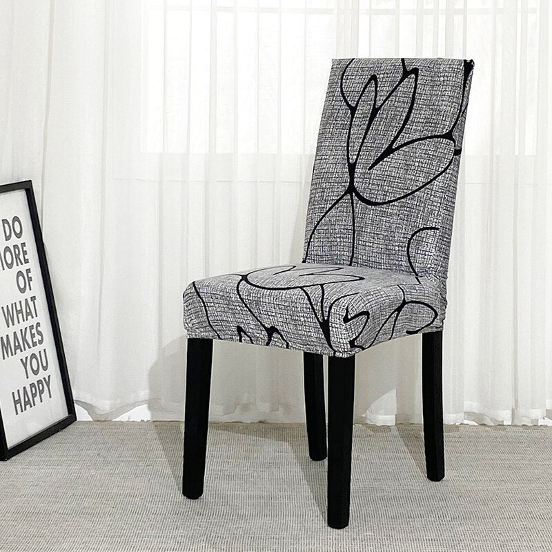 Spandex Chair Covers Floral Print Stretch Home Dining Elastic Chair Covers Slipcovers for Dining Room Wedding Banquet 1/2/4/6PCS