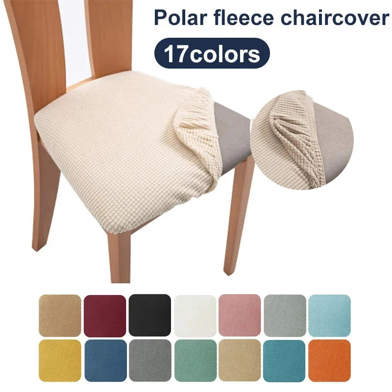 Spandex Jacquard Chair Cushion Cover Dining Room Upholstered Cushion Solid Chair Seat Covers
