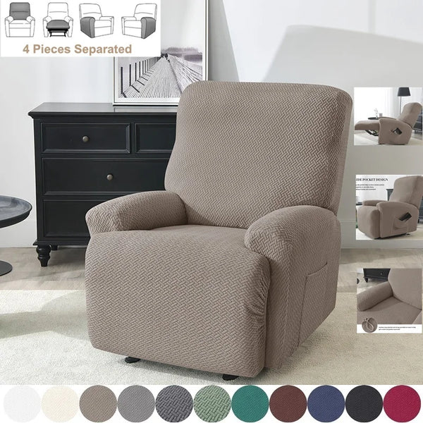 Jacquard Recliner Sofa Cover Elastic Lazy Boy Chair Covers Stretch Spandex Slipcovers Non Slip Sofa Armchair Slipcovers