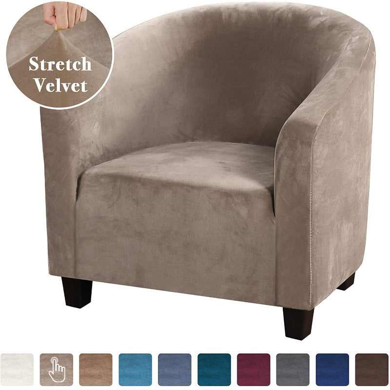 Stylish armchair cover in a neutral tone