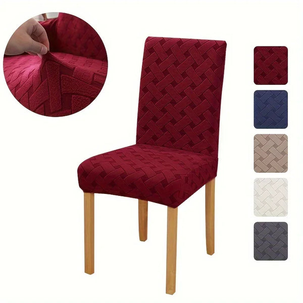 Stretch Chair Covers for Dining Room Decorative Jacquard Dining Chair Covers Washable Kitchen