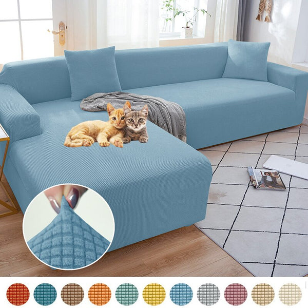 Stretch Jacquard Sofa Cover Stretch Couch Cover Sectional L Shape Sofa Slipcover Corner Case for Living Room 1/2/3/4 Seat