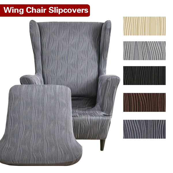 Stretch Jacquard Wingback Chair Cover Sofa Slipcover for Living Room Furniture Protector Wing Chair Covers