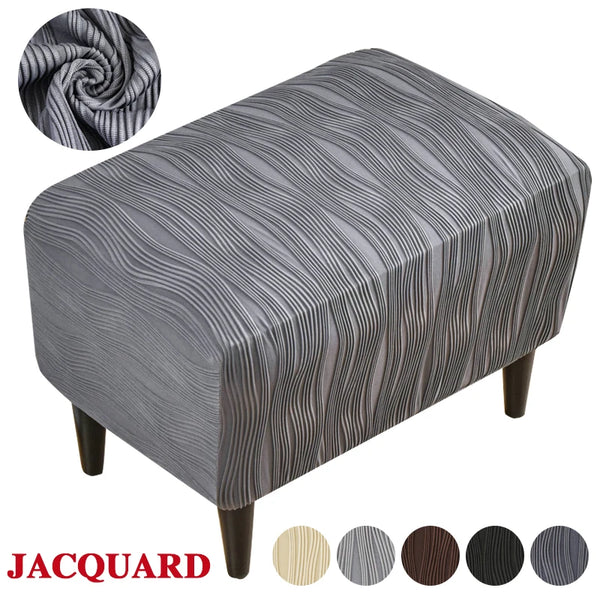 Stretch Thicken Fabric Footstool Ottoman Cover Folding Storage Footstool Cover Stool Furniture Protector