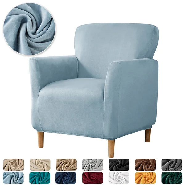 Super Soft Armchair Covers Elastic Velvet Club Tub Chair Slipcovers for Living Room Single Sofa Covers Home Bar Counter Hotel