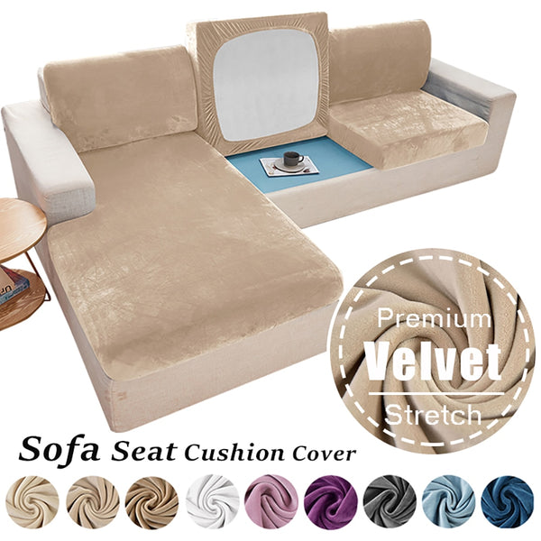 Soft Velvet Sofa Seat Cushion Cover For Living Room Stretch Elastic Protector L Shape Corner Armchair Sofa Slipcover