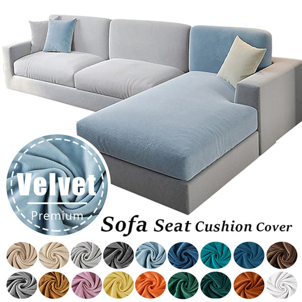 Super Soft Velvet Sofa Seat Cushion Cover Plain Color Stretch Thicken Sofa Cover Sectional Couch L Shape Corner Covers