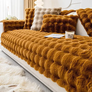 Thick Rabbit Plush Sofa Mat