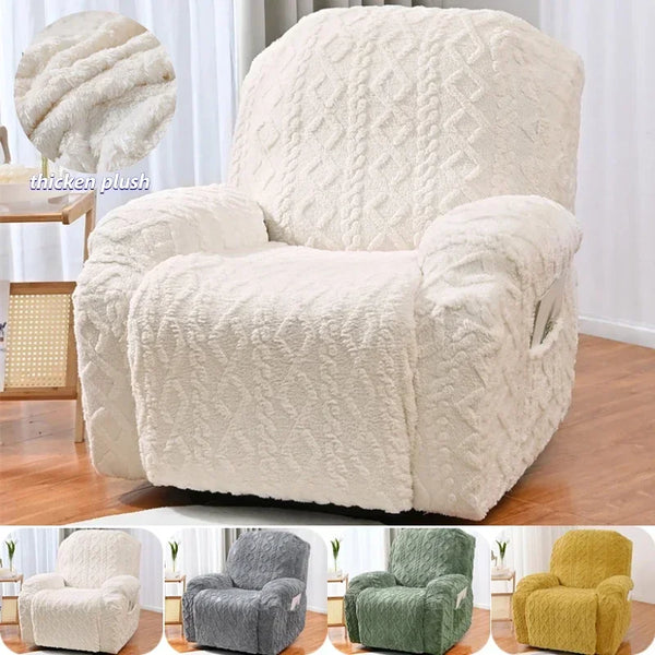 Thicken Plush Recliner Sofa Covers Soft Comfortable Lazy Boy Chair Covers Winter Warm Non Slip Sofa Slipcovers