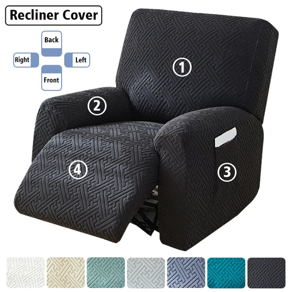 Thicken Recliner Chair Covers Stretch Jacquard Single Armchair Lazy Boy Sofa Relax Functional Sofa Slipcover Non-Slip 4 Pieces/set