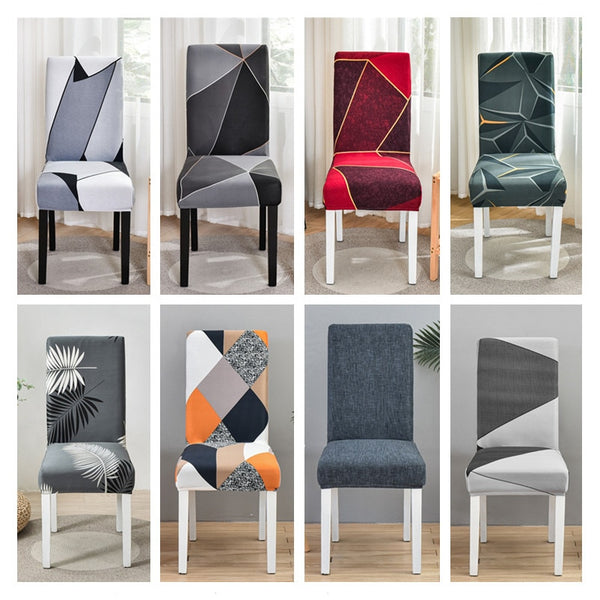 Universal Dining Chair Cover Geometric Elastic Slipcovers Chair Case Stretch Seat Slipcovers Cover for Wedding Hotel Banquet Living Room