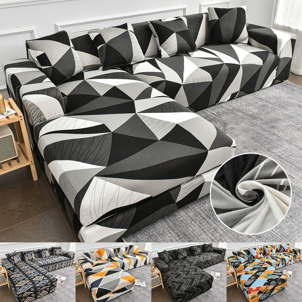 Universal Printed Sofa Covers Geometric Pattern Stretch for Living Room Couch Protector Washable Decor Chaise Longue Settee Case
