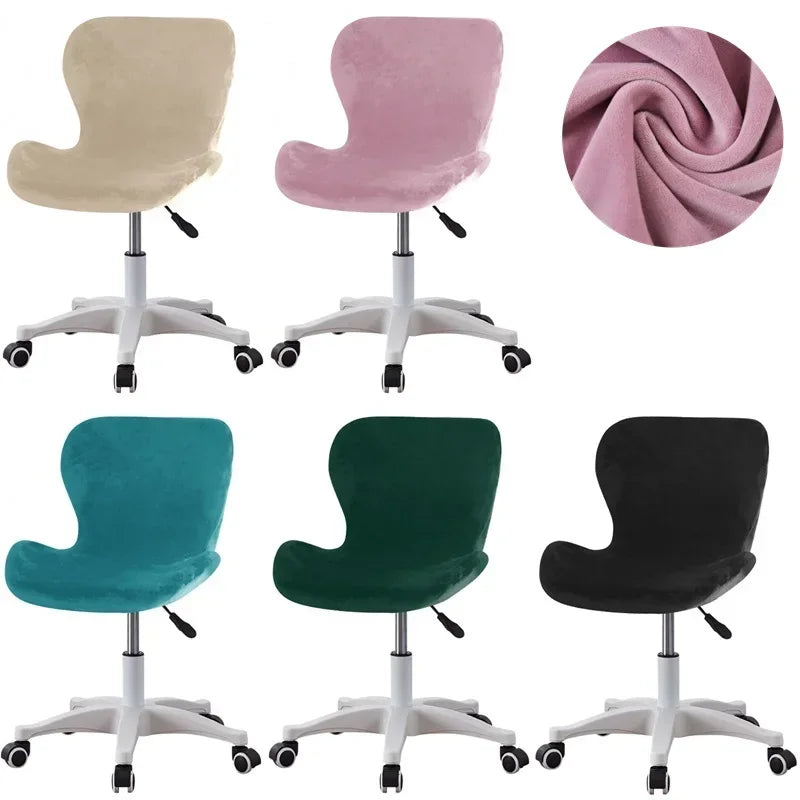 Velvet Curved Butterfly Chair Cover Solid Color Dining Chairs Slipcover Stretch Spandex Chairs Covers for Restaurant Wedding