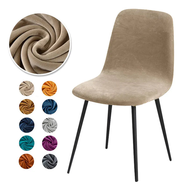 Velvet Fabric 23 Colors Short Back Shell Chair Cover Small Size Chair Covers Bar Chair Seat Case For Dining Room 1/2/4/6 Pcs