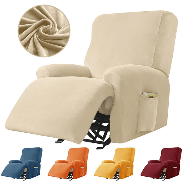 Velvet Recliner Sofa Covers Stretch Soft Lazy Boy Armchair Cover Elastic Non Slip All-inclusive Sofa Slipcovers For Living Room