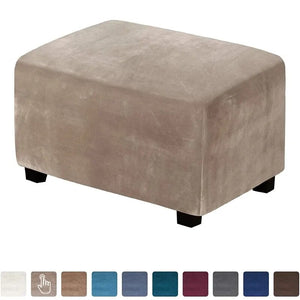 Velvet Rectangle Ottoman Stool Cover