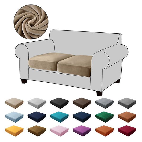 2024 Velvet Sofa Seat Cushion Covers For Living Room Plush Sofa Cushion Covers Soft Stretch Sofas Couch Slipcover