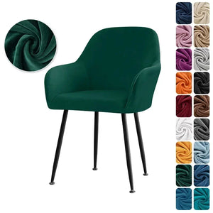 Velvet Stretch High Arm Chair Cover