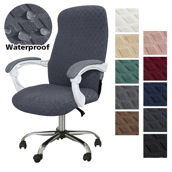 Water Resistant Jacquard Office Chair Covers Stretch Spandex Computer Rotating Gaming Chair Slipcover Anti-dirty S/M/L Size