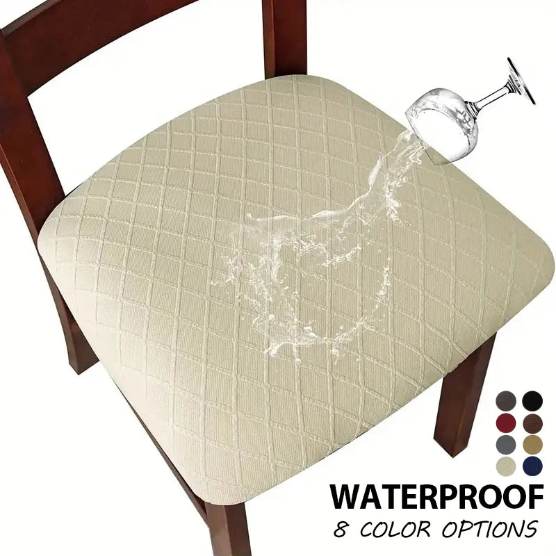 WaterProof Chair Seat Covers For Dining Room Kitchen Hotel Office Chair Cover Removable Stretch Elastic Seat Slipcovers