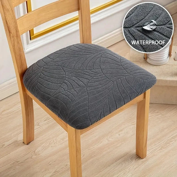 Waterproof Chair Seat Covers For Wedding Hotel Banquet Jacquard Chair Slipcover Dining Room Elastic Jacquard Dining Chair Cover
