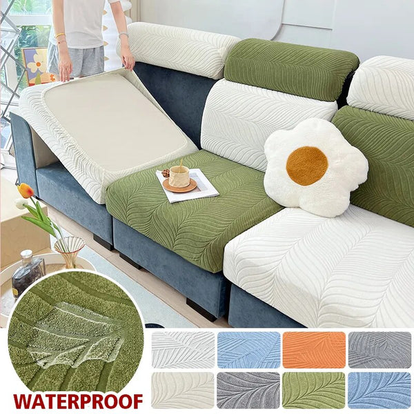 Waterproof Couch Cushion Covers Stretch Cushion Cover Sofa Seat Cushion Thicker Jacquard Fabric Slipcover Cushion Protector