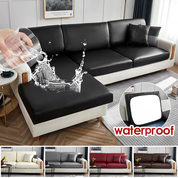 Waterproof Sofa Cushion Covers Stretch Couch Slipcover PU Leather Sofa Seat Cushion Slipcover Replacement for Furniture Protector