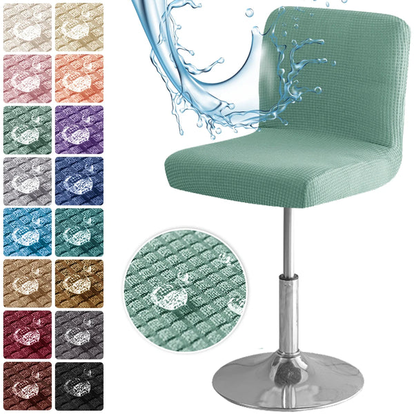 Waterproof Jacquard Bar Stool Chair Cover for Cafe Living Room Short Back Seat Covers Anti-dirty Stretch Polar Fleece Chair Protector