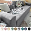 Jacquard Water-Resistant Grey Sofa Covers 1/2/3/4 Seats Solid Couch Cover L Shaped Sofa Cover Protector Bench Covers
