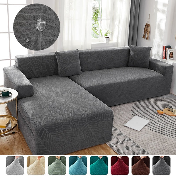 Waterproof Jacquard Corner Sofa Covers 1/2/3/4 Seats Solid Couch Cover L Shaped Sofa Cover Protector Bench Covers