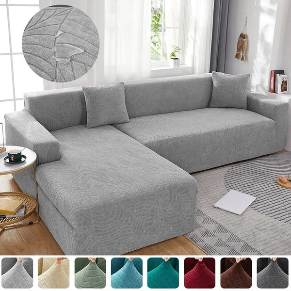 Waterproof Jacquard L Shaped Sofa Covers 1/2/3/4 Seats Solid Couch Slipcover Corner Sofa Cover Protector Bench Covers