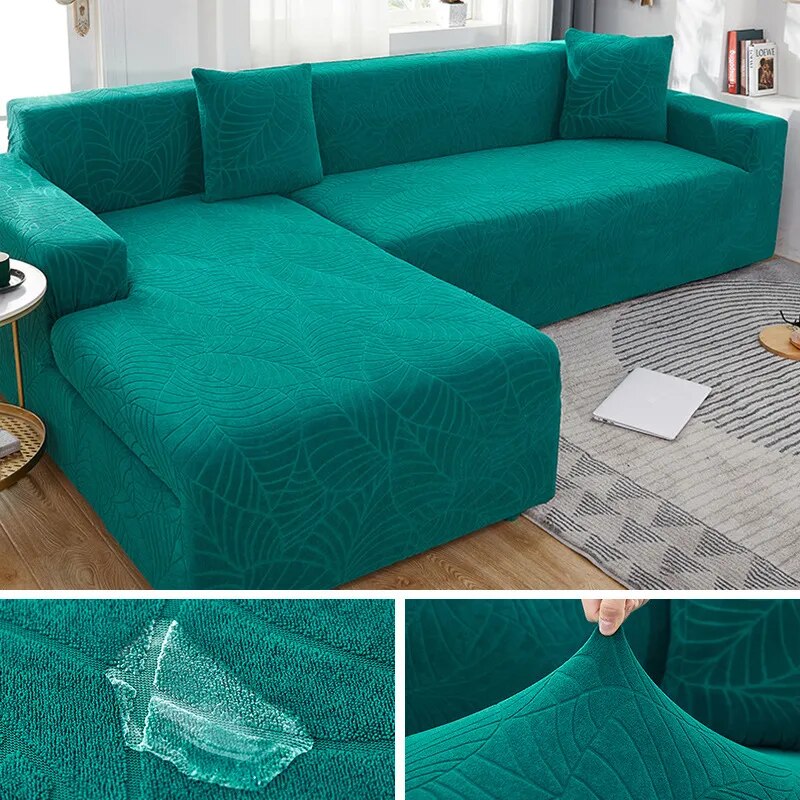 Waterproof Jacquard Corner Sofa Covers Elastic Corner 1/2/3/4 Seats So ...