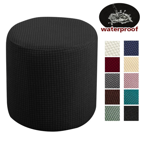 Waterproof Ottoman Covers Stretch Ottoman Slipcover Round Storage Cover Folding Stool Covers Furniture Cover for Footrest Ottoman